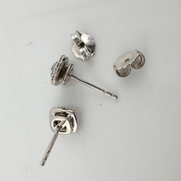 Beautiful Natural 1/4 ct Cushion Cut Diamond Stud Earrings - Picture 7 of 10